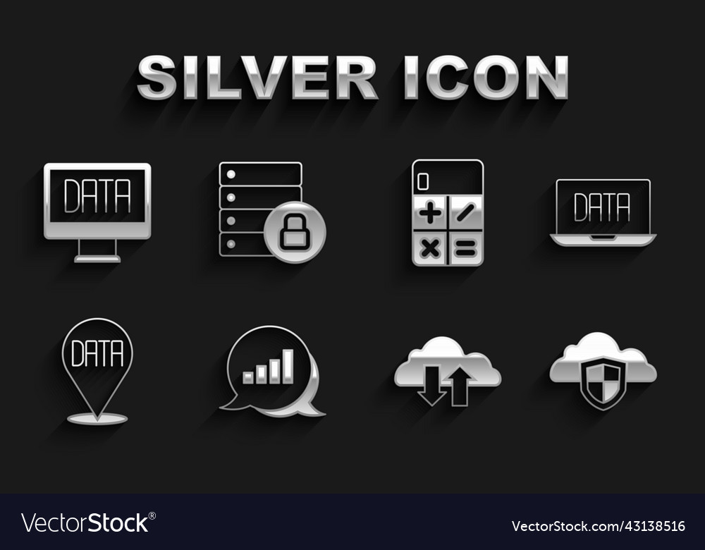 Set pie chart infographic data analysis cloud vector image Set pie chart infographic data analysis cloud