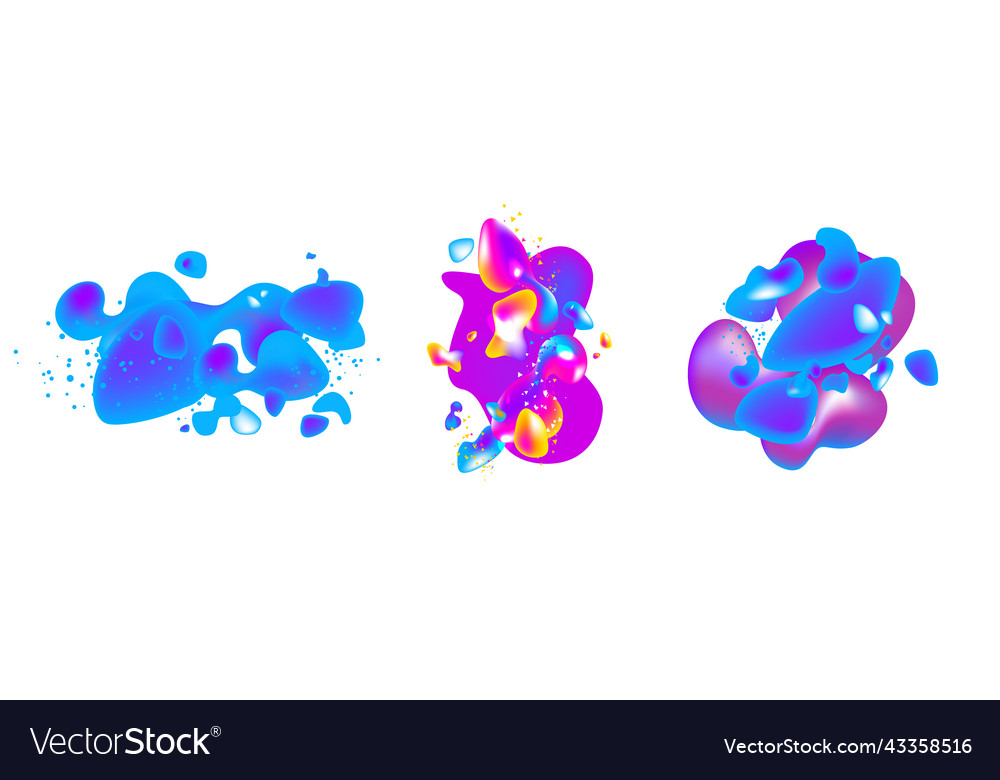 Splash elements set isolated vector image Splash elements set isolated
