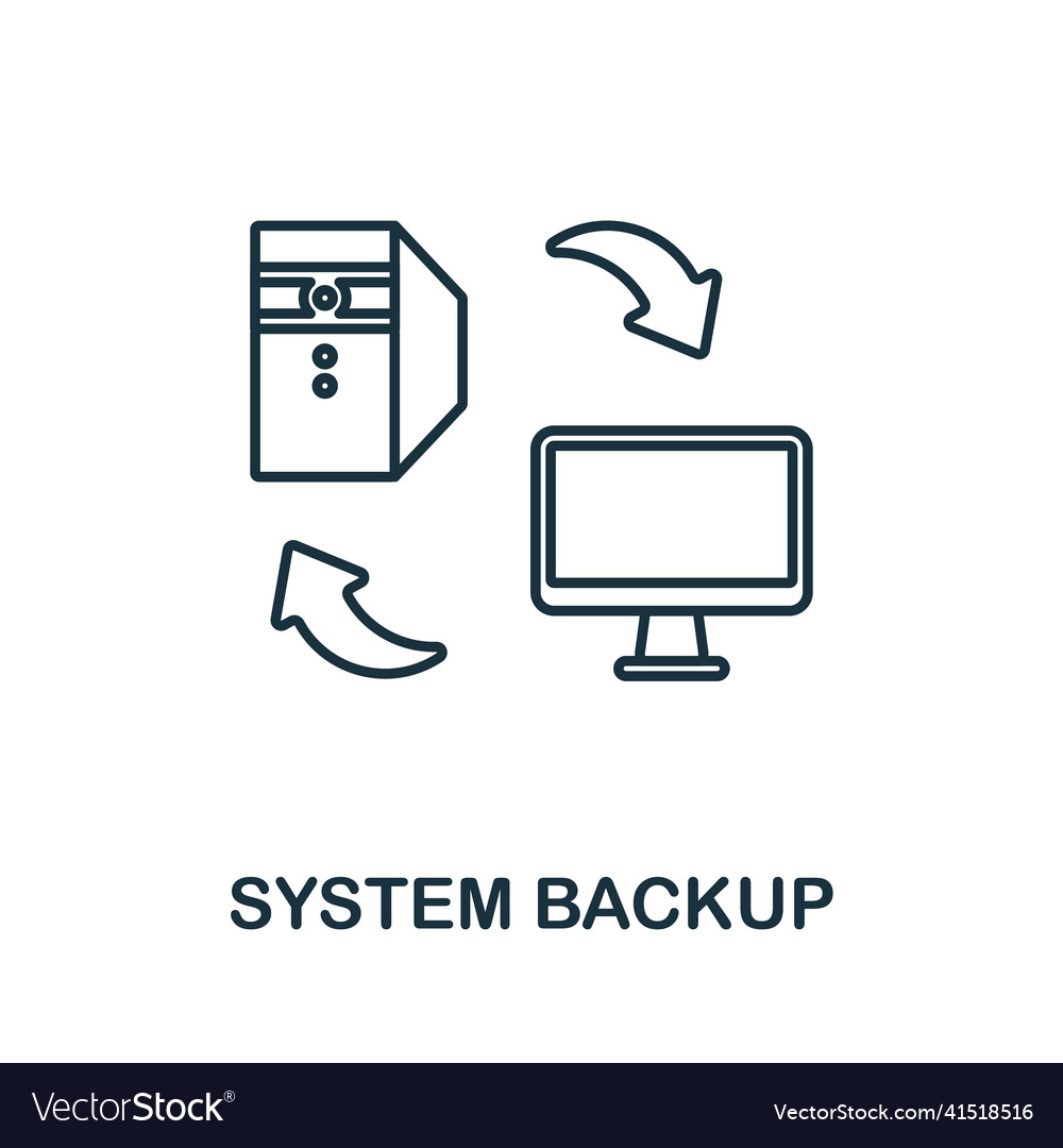 System backup icon line element from technology vector image System backup icon line element from technology