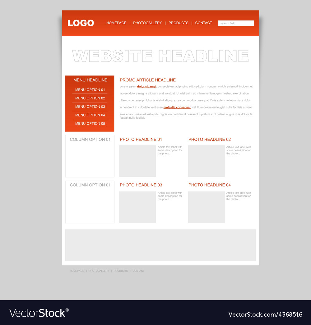 Website layout