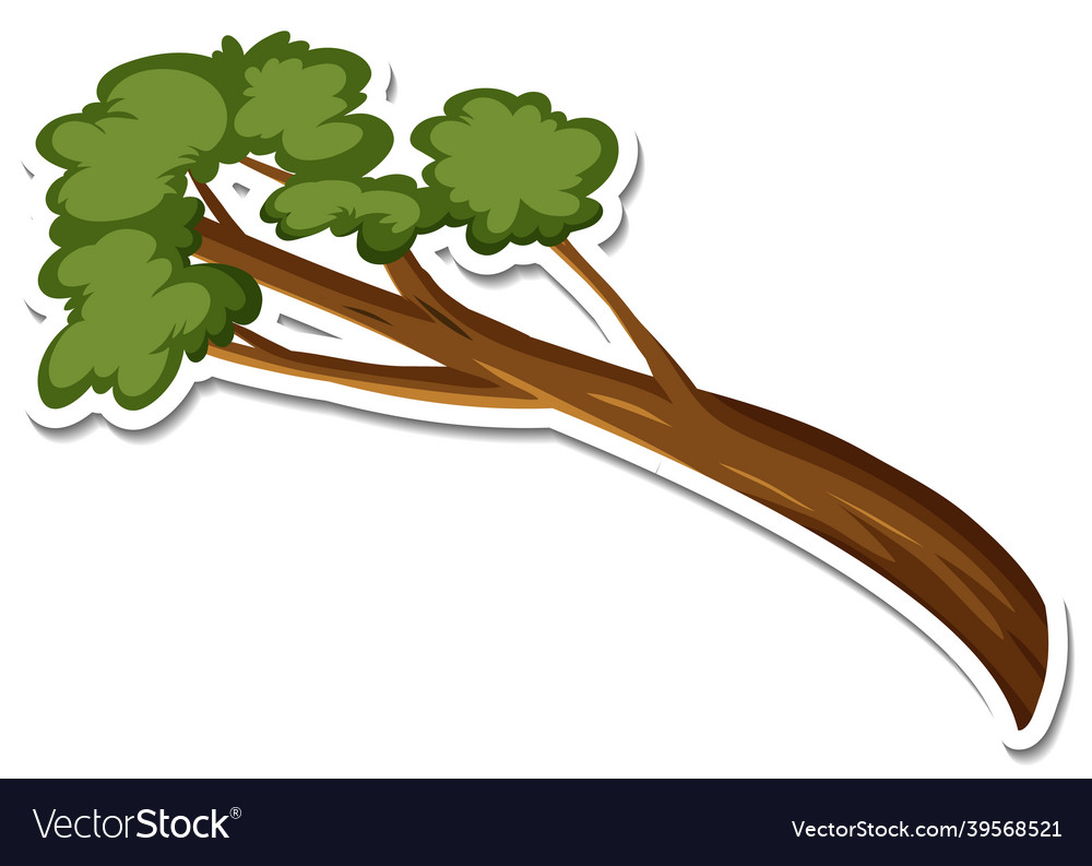 A sticker template of tree branch cartoon Vector Image