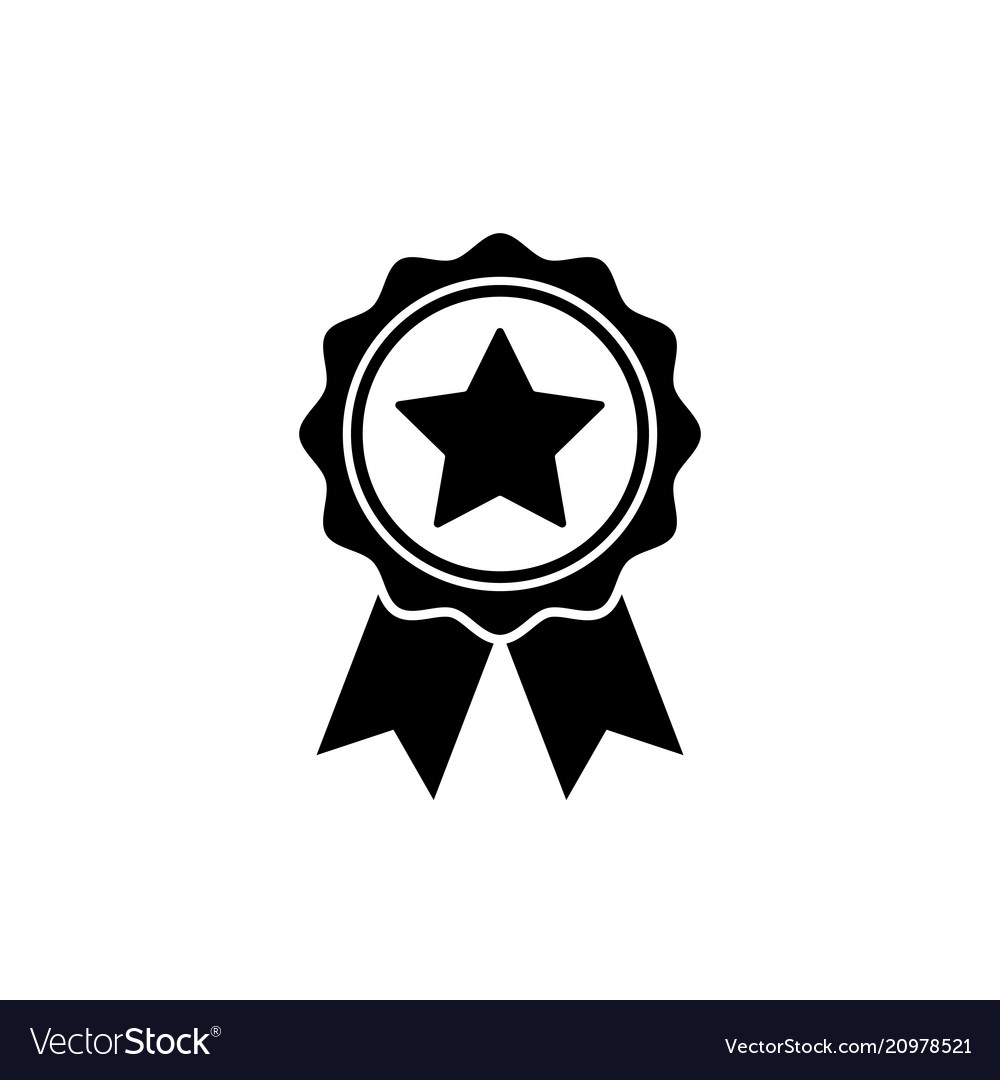 Award icon in flat style rosette symbol Royalty Free Vector