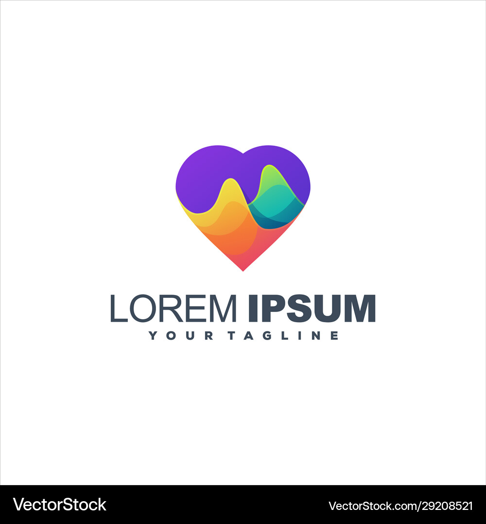 Awesome love gradient logo design Royalty Free Vector Image