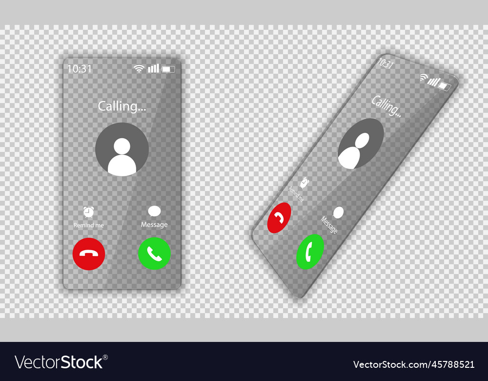 Call screen concept ui set with realistic vector image Call screen concept ui set with realistic