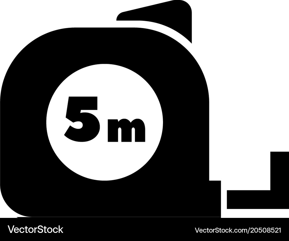 Construction tape measure flat icon Royalty Free Vector