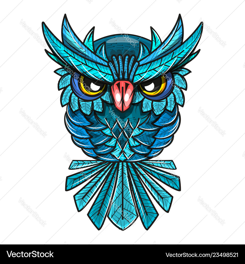 Decorative owl Royalty Free Vector Image - VectorStock