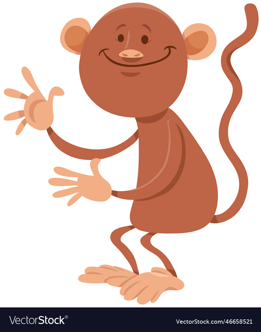 Funny cartoon monkey comic animal character Vector Image