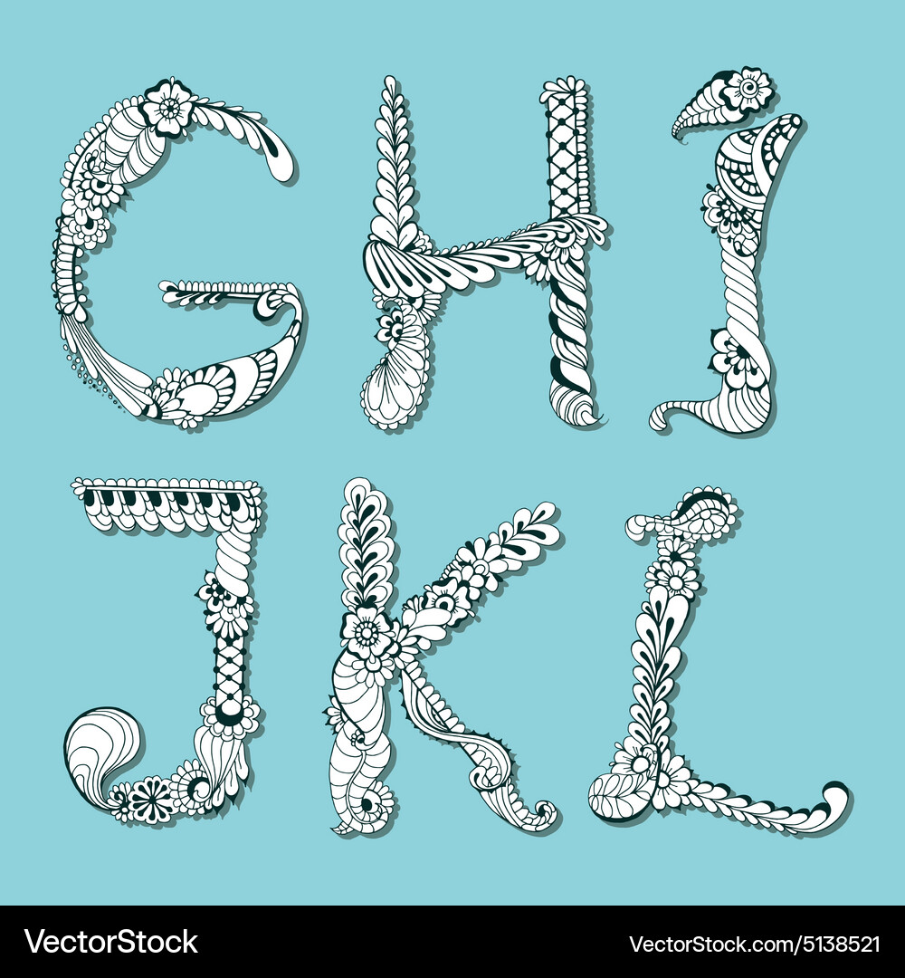 G Letter Flower Capital Alphabet Vector Images 65