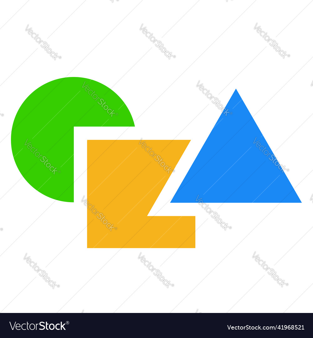 Geometric icon logo shape with overlapping circle vector image Geometric icon logo shape with overlapping circle