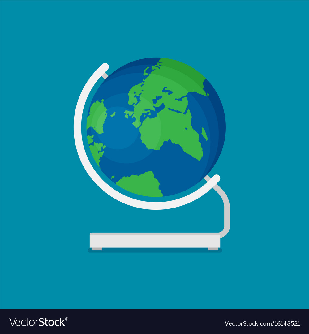 Globe flat icon isolated on color background