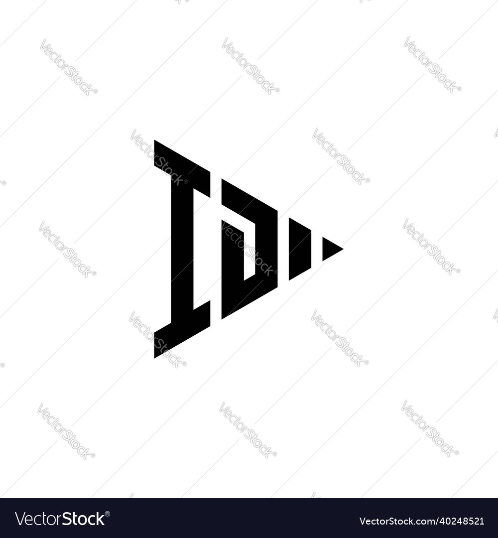Id logo monogram triangle shape play button