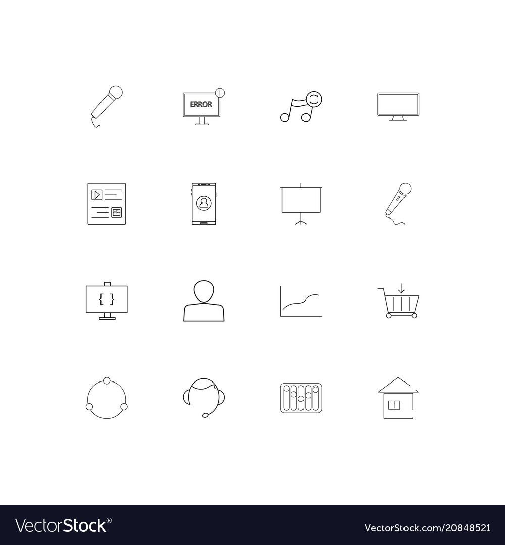 Internet of things linear thin icons set outlined