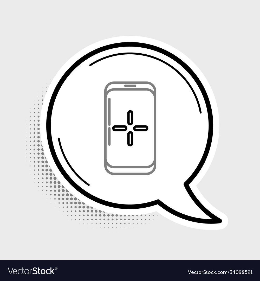 Line smartphone and playing in game icon isolated vector image Line smartphone and playing in game icon isolated