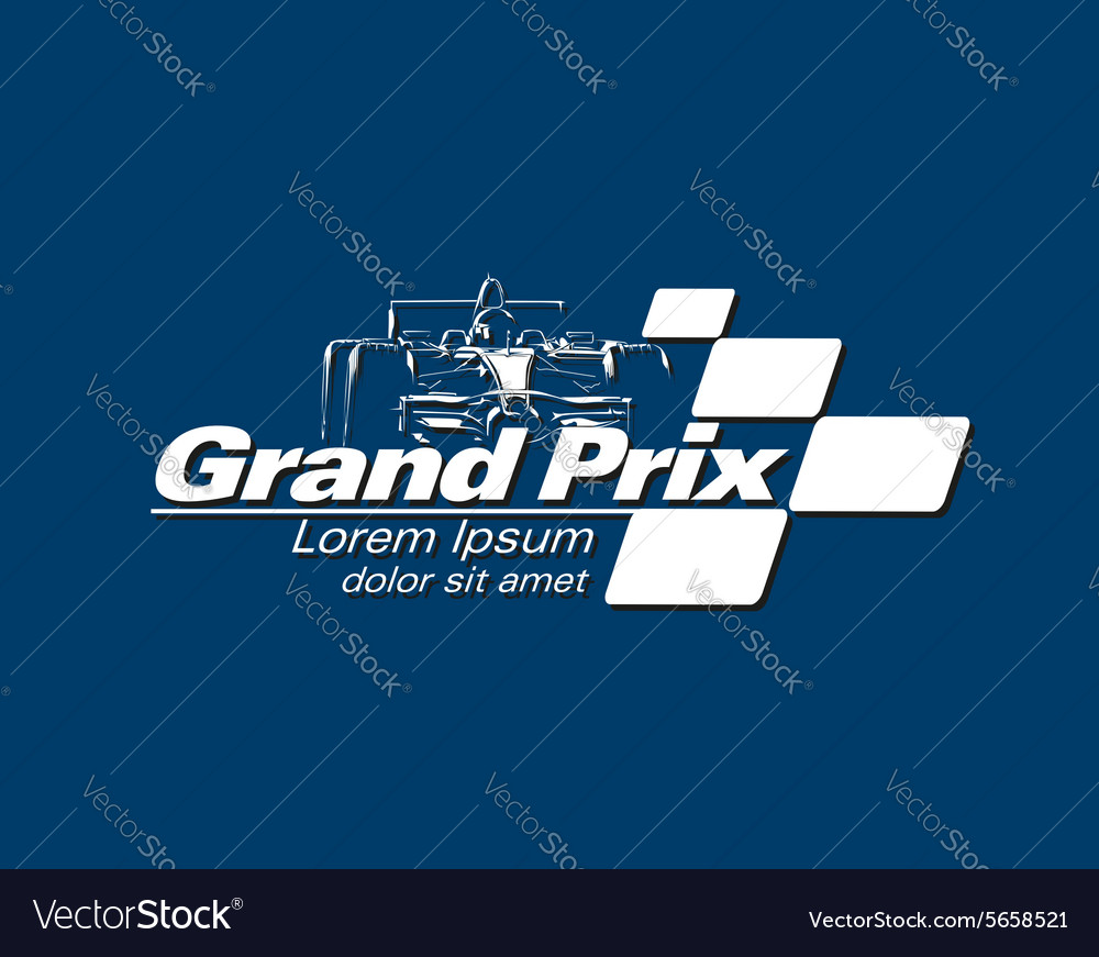 Logo grand prix racing event Royalty Free Vector Image