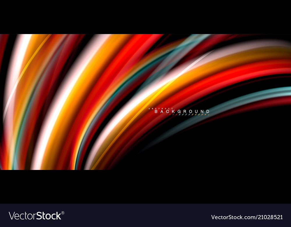 Multicolored wave lines on black background design