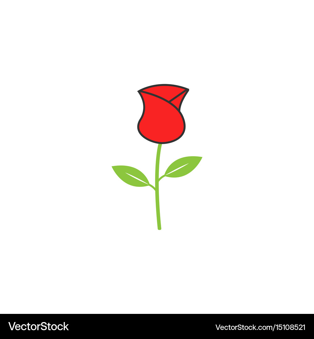 Rose flower for valentines day solid icon Vector Image