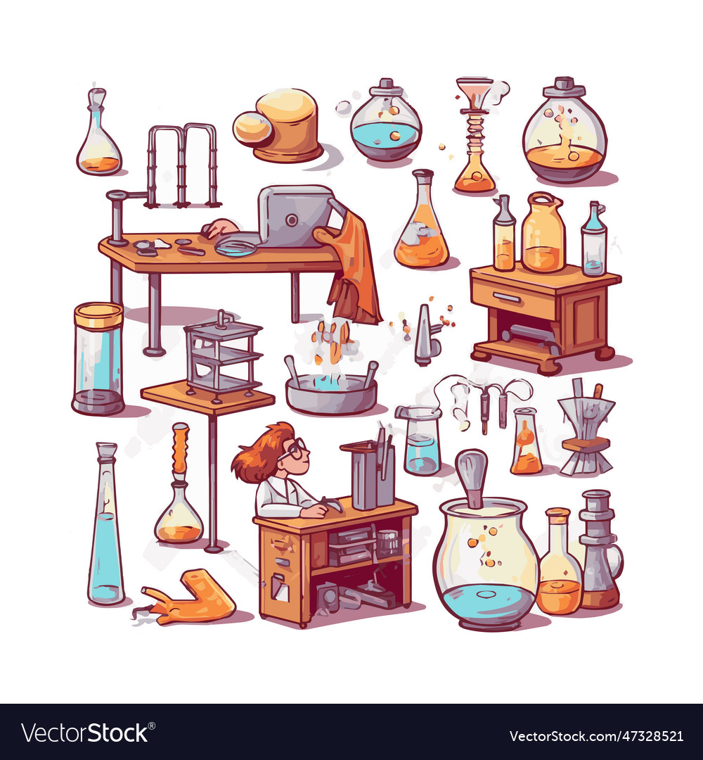 Scientists with simple characters Vector Image Scientists with simple characters