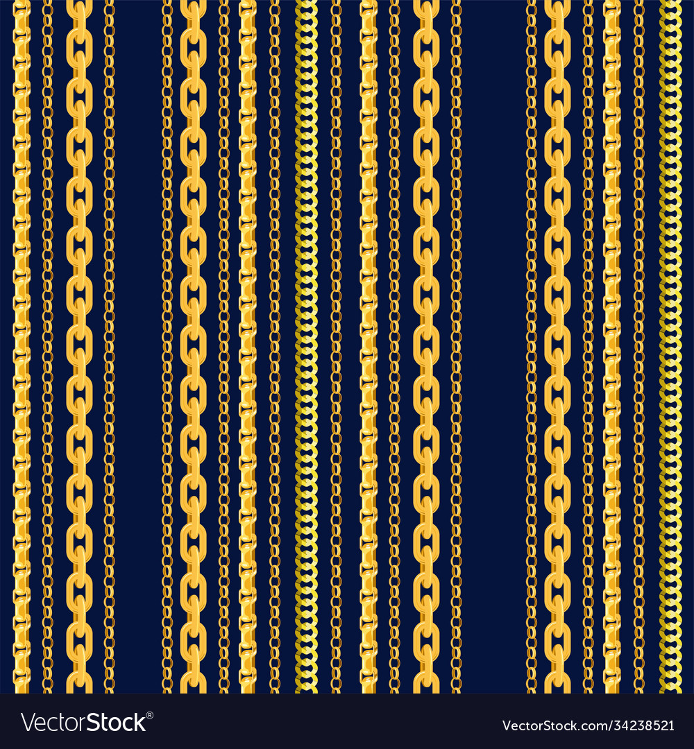 Seamless chain pattern gold chains elements Vector Image Seamless chain pattern gold chains elements