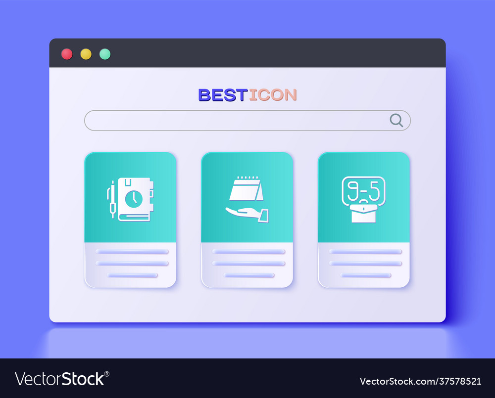 Set calendar daily paper notepad and from 9 icon Vector Image Set calendar daily paper notepad and from 9 icon