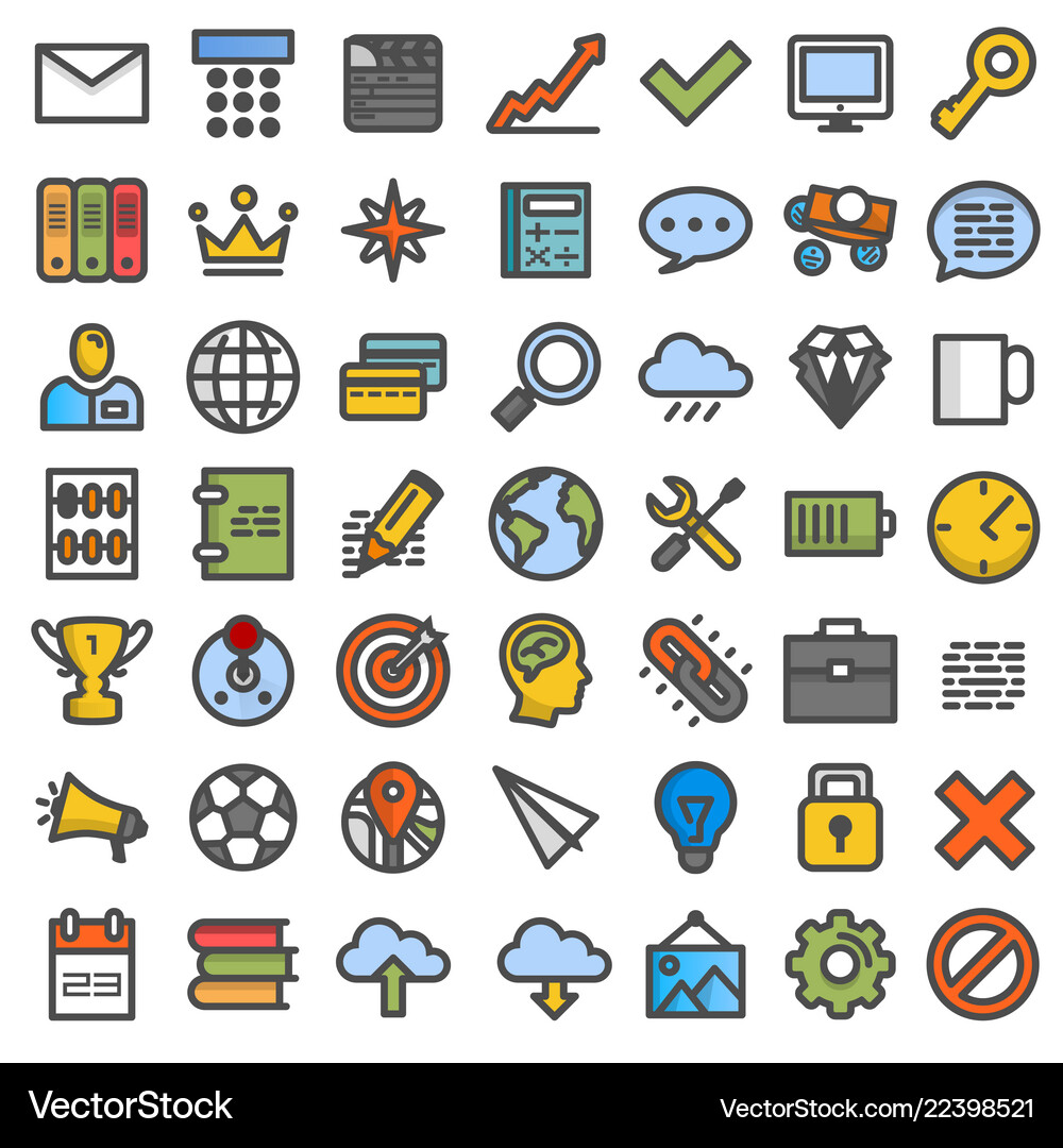 Set flat icons Royalty Free Vector Image - VectorStock