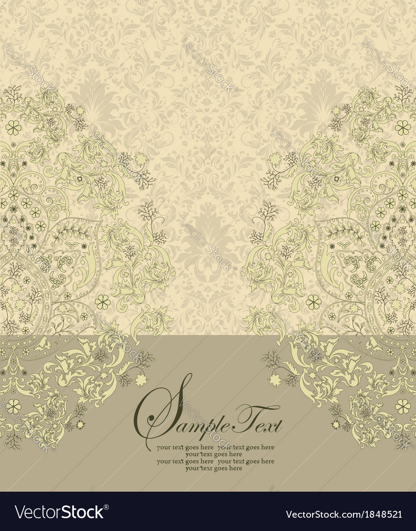 Vintage damask invitation card