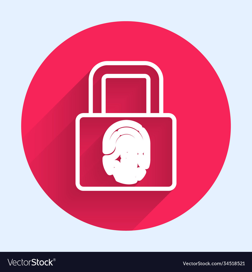 White line fingerprint with lock icon isolated Vector Image White line fingerprint with lock icon isolated