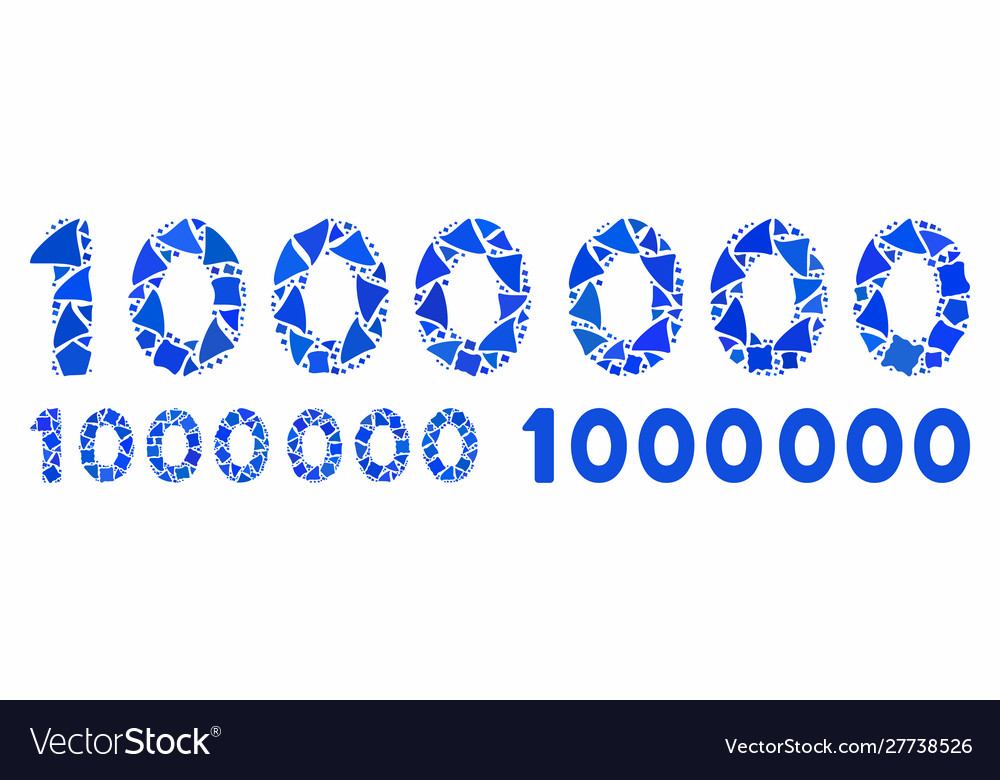 1000000 digits text mosaic icon inequal items