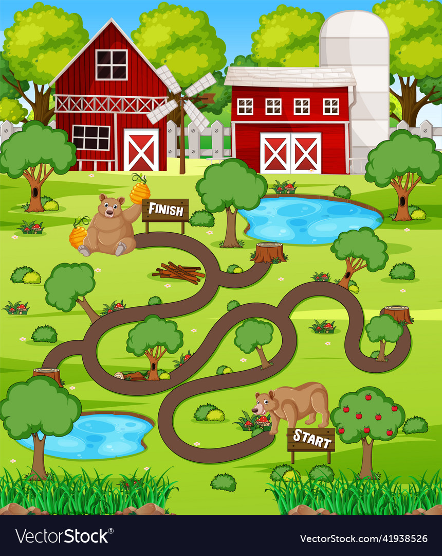 A farm boardgame template Royalty Free Vector Image