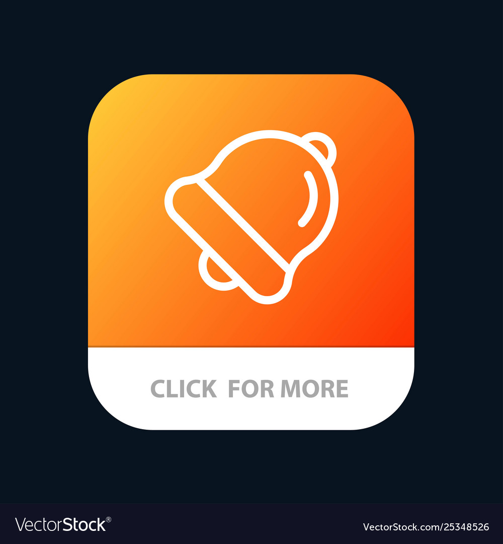 Alarm bell education mobile app button android vector image Alarm bell education mobile app button android