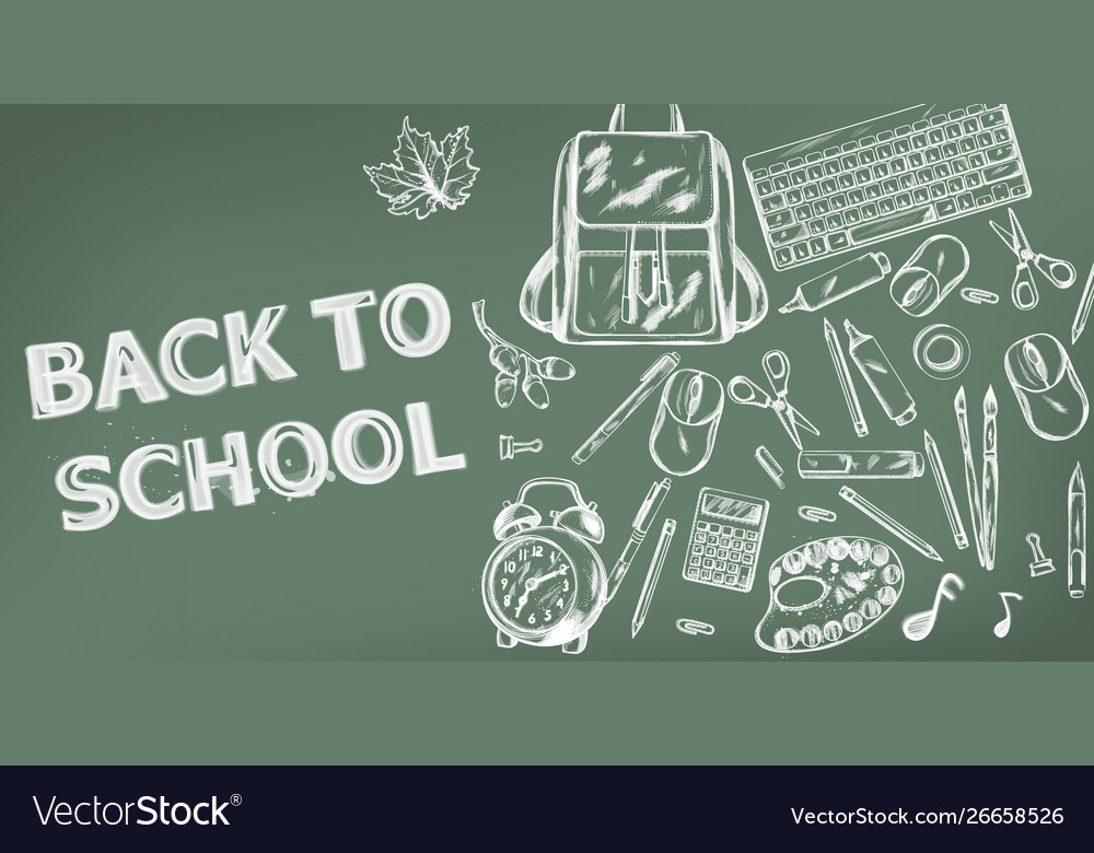 Back to school banner sale supplies Royalty Free Vector