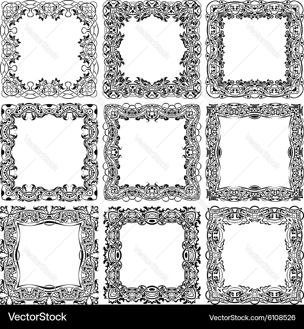 Black frame set Royalty Free Vector Image - VectorStock