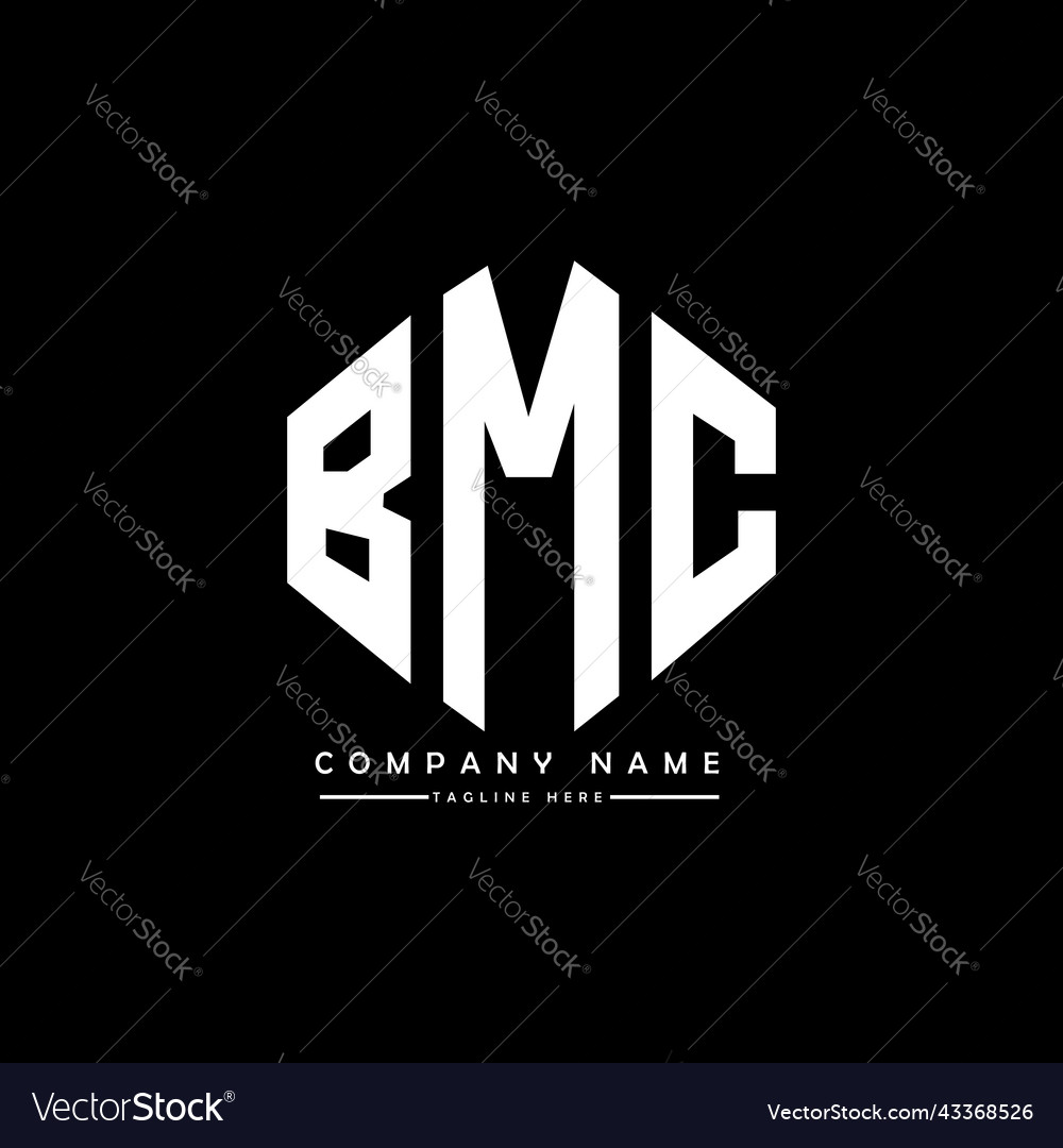 Bmc letter logo design with polygon shape Vector Image