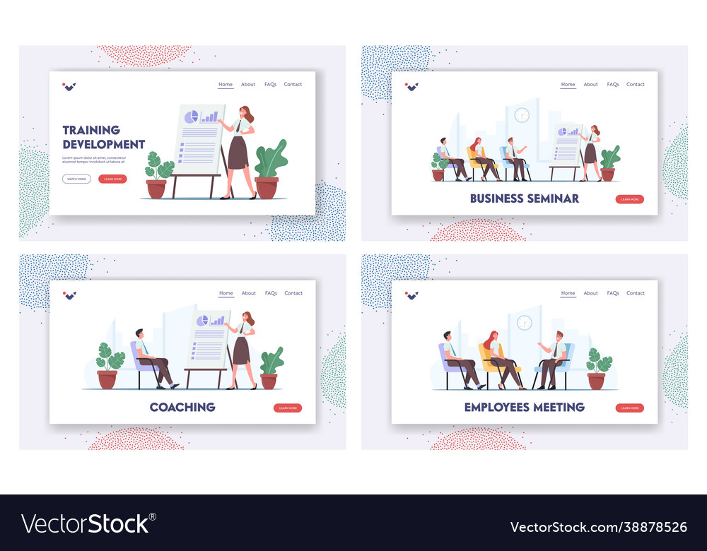 Business seminar landing page template set