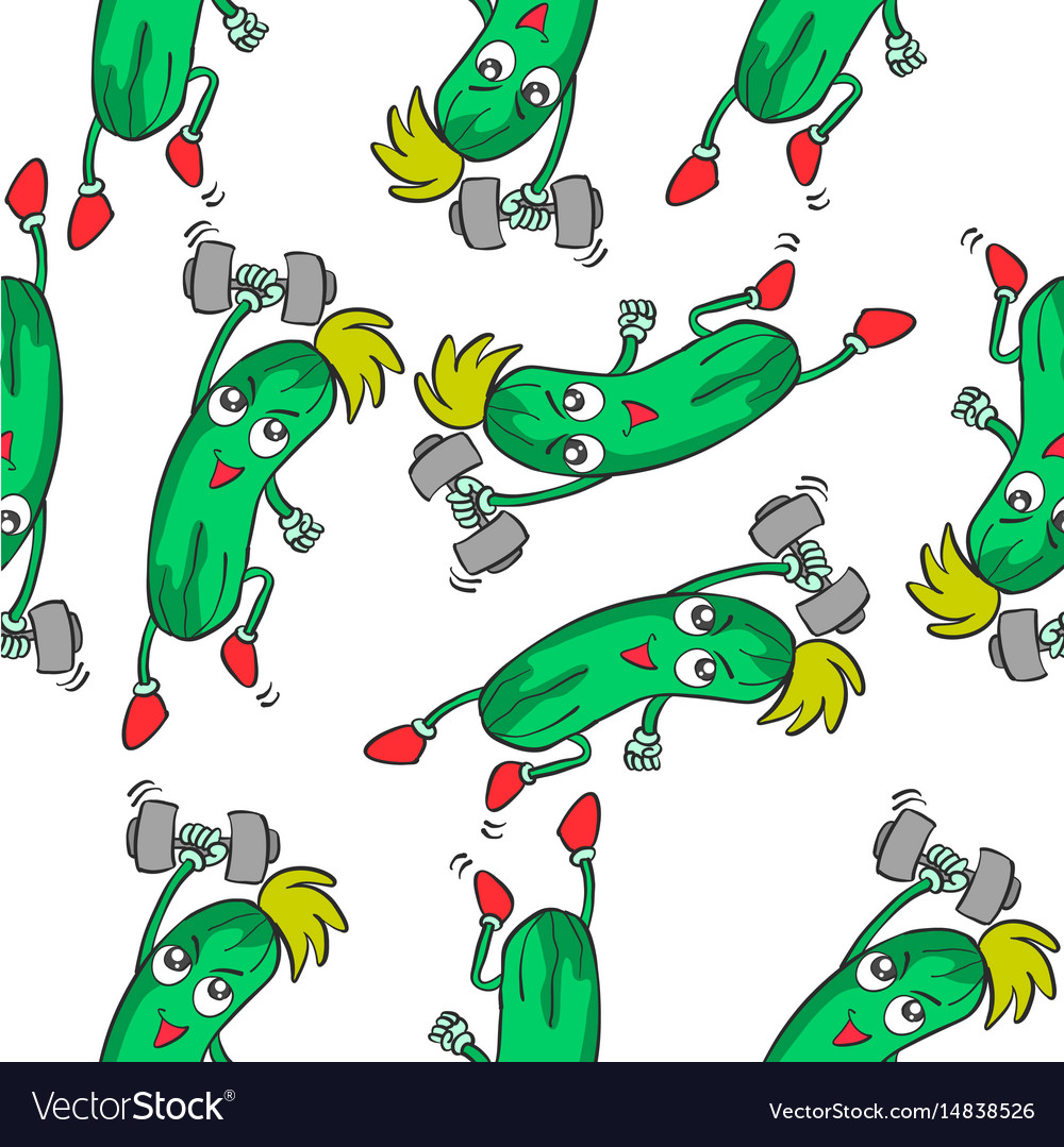 Character cucumber pattern art