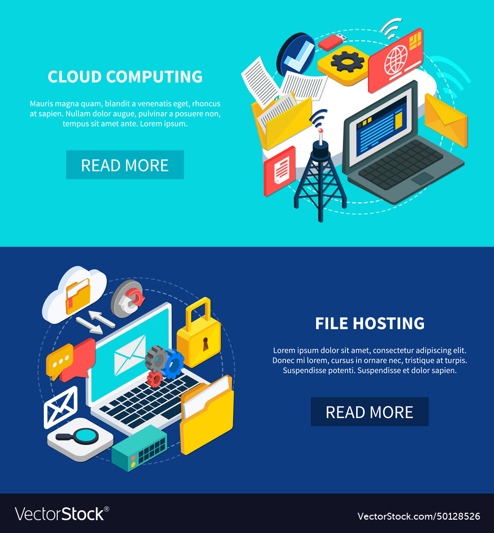 Cloud computing and file hosting banners