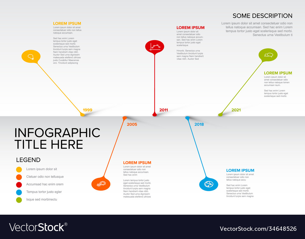 Colorful infographic timeline report template Vector Image