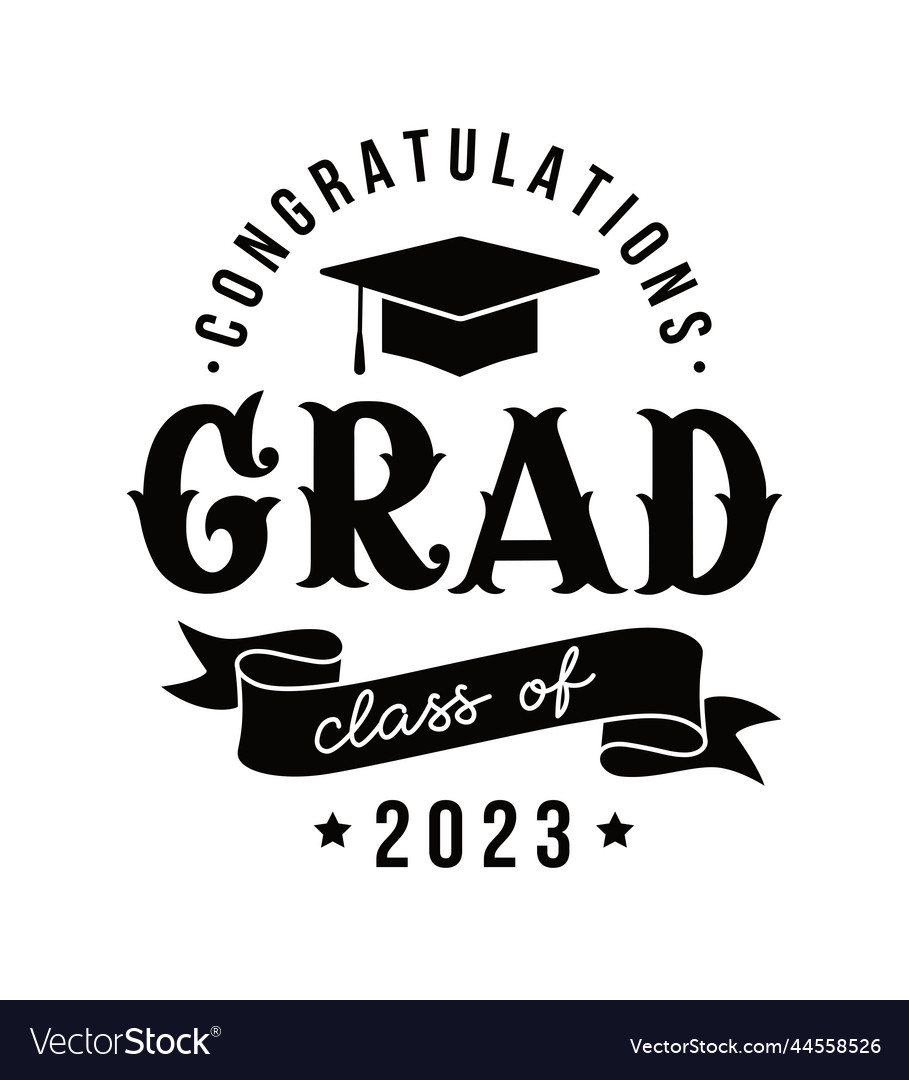 Congratulations Grad Lettering Royalty Free Vector Image