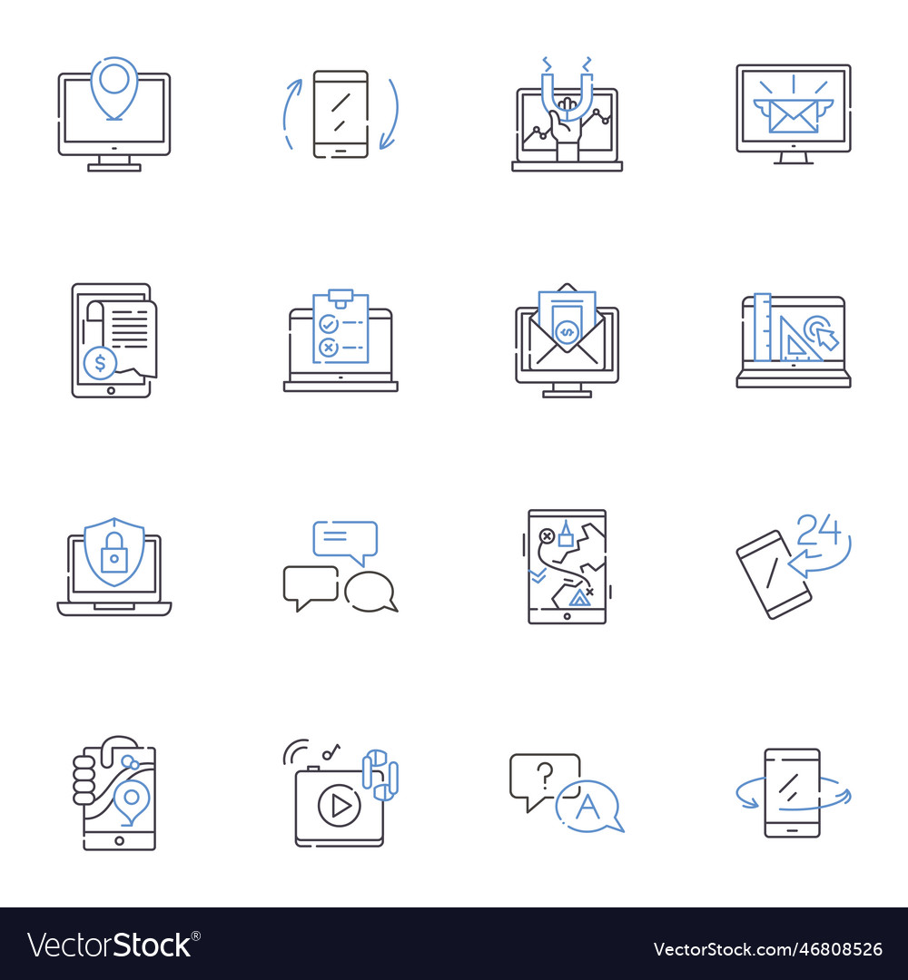 End user line icons collection consumer customer