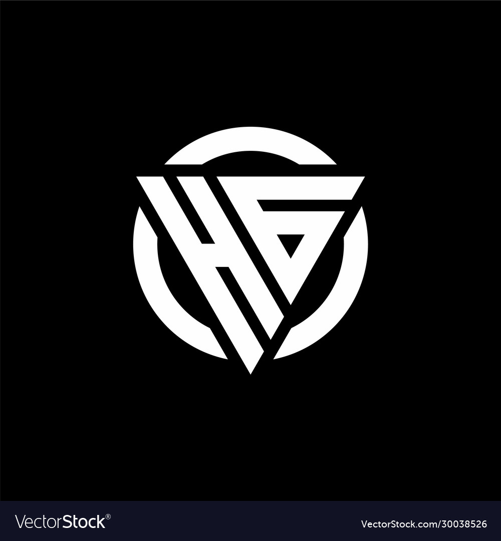 Hg logo with triangle shape and circle rounded