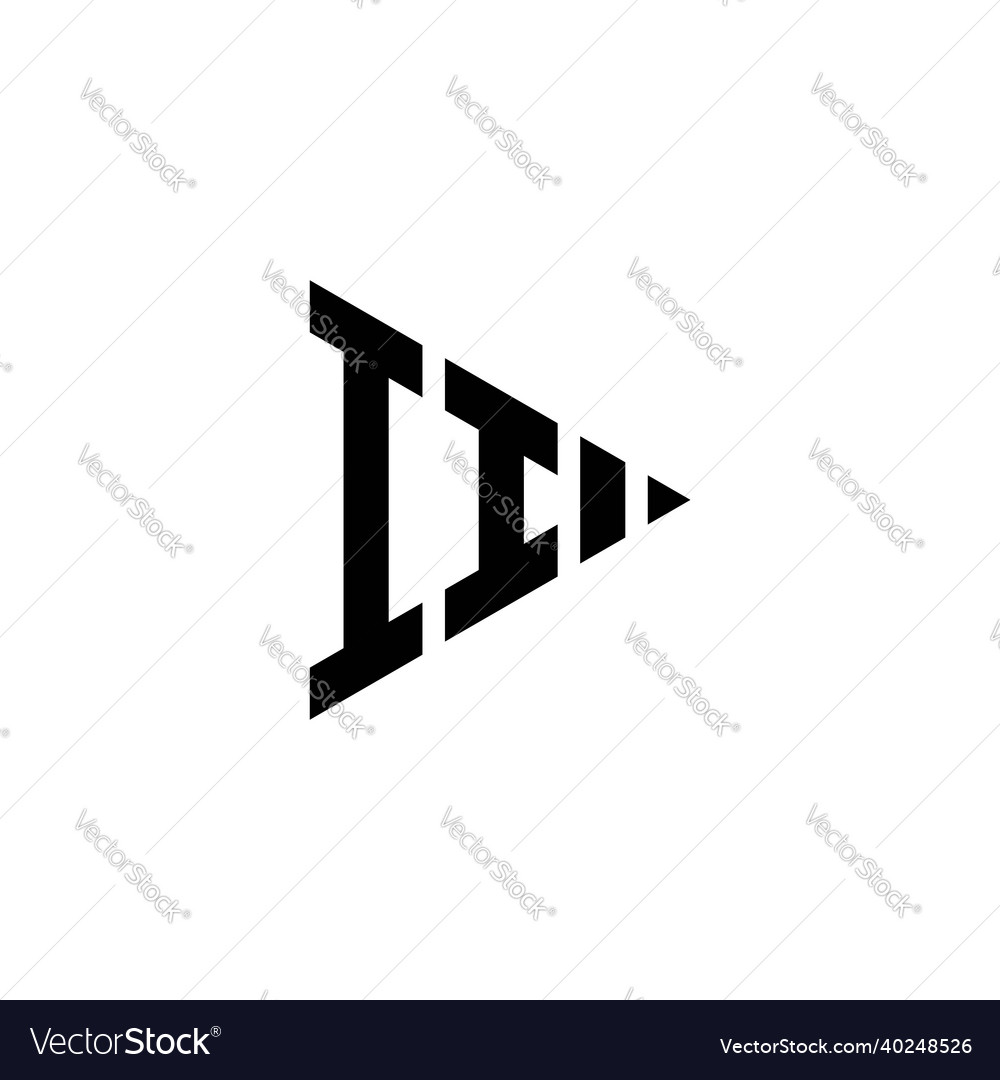 Ii logo monogram triangle shape play button Vector Image Ii logo monogram triangle shape play button