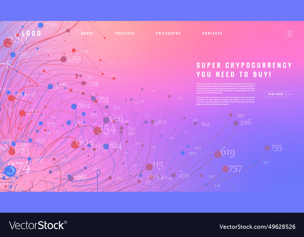 Landing page abstract design with big data