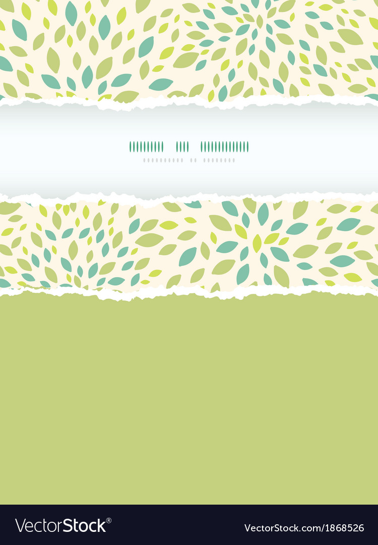 Leaf texture vertical torn frame seamless pattern