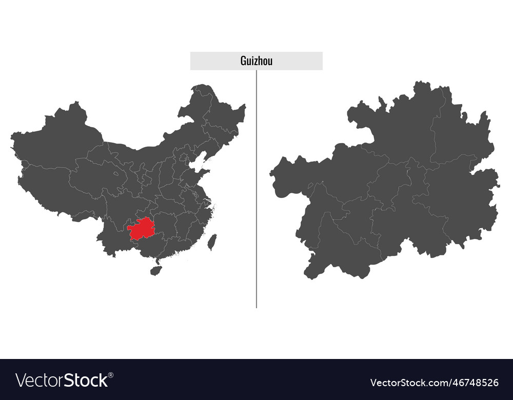 Map of Guizhou Province, China