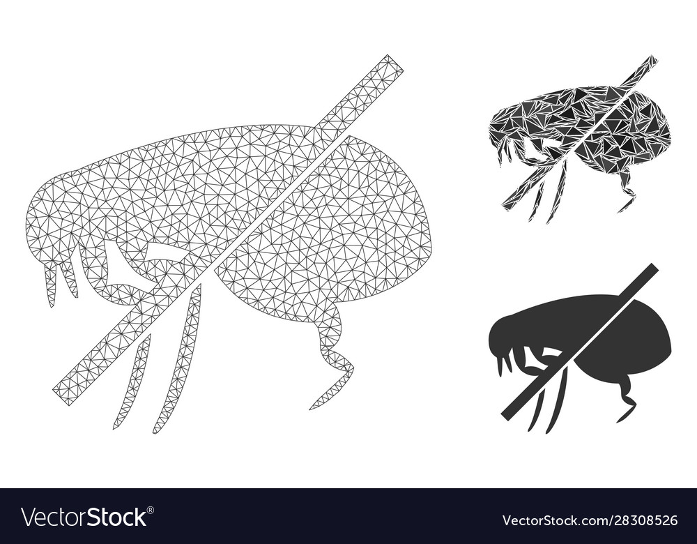 No fleas mesh 2d model and triangle mosaic vector image No fleas mesh 2d model and triangle mosaic