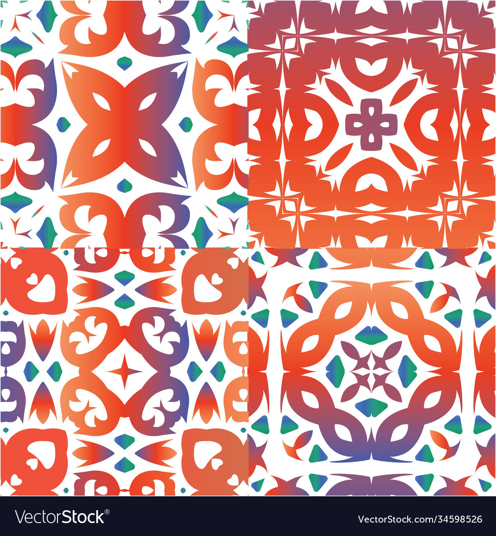 Ornamental talavera mexico tiles decor Royalty Free Vector