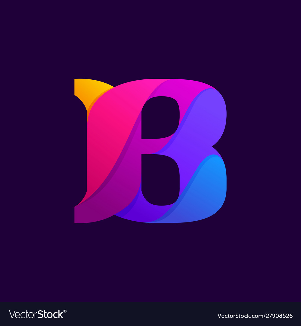 Overlapping gradients letter b logo design idea