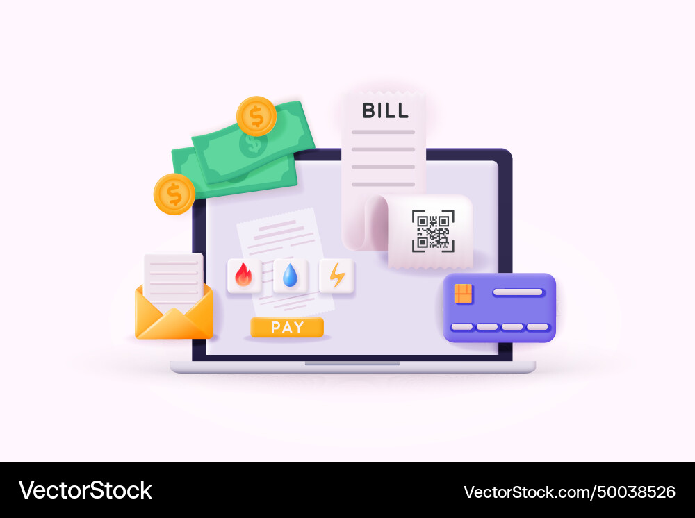 Payment concept invoice and electricity meter Vector Image