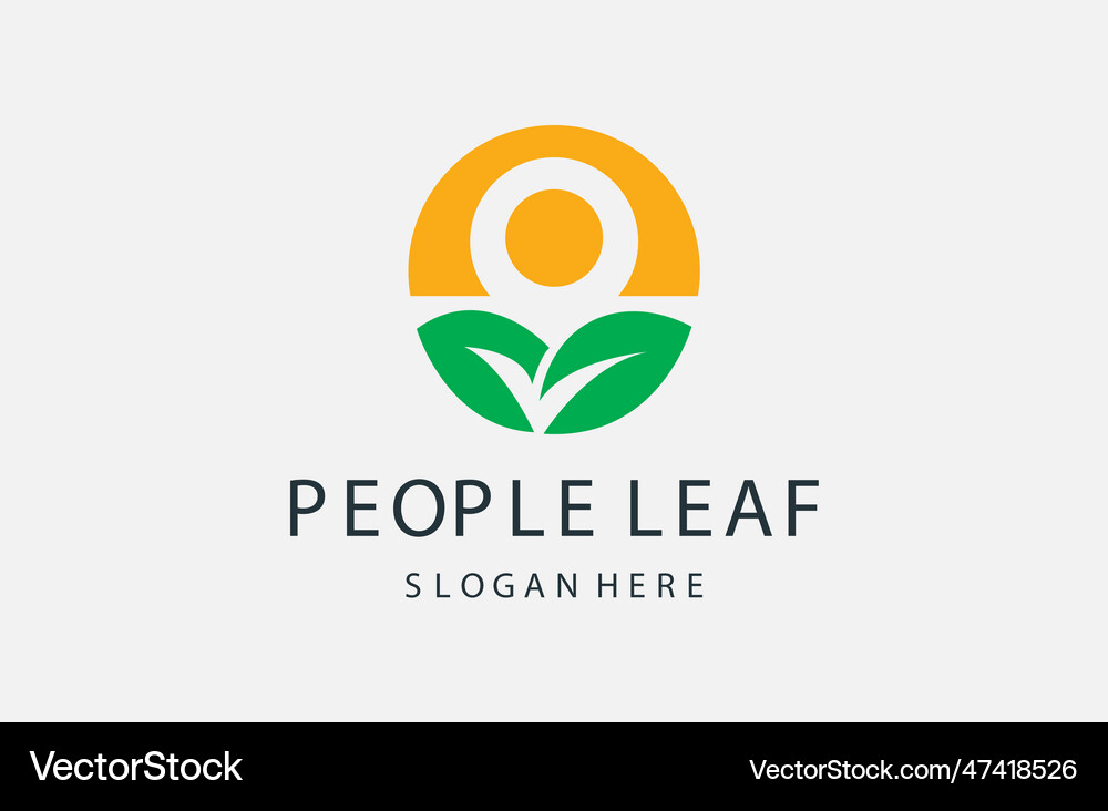 People leaf Royalty Free Vector Image - VectorStock