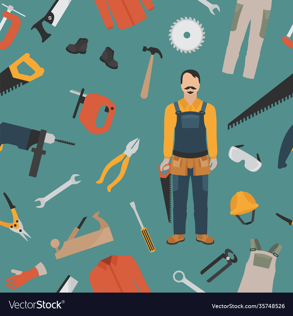 Profession and occupation set carpenter tools Vector Image