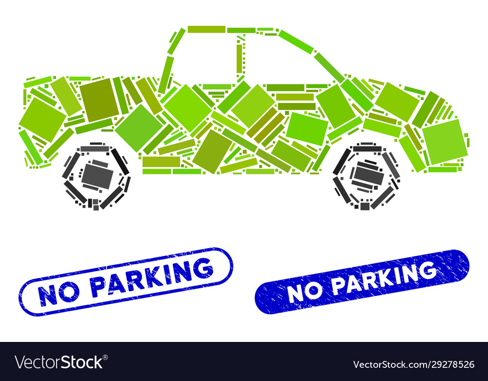 Rechteck Mosaik Pickup mit texturierten keinen Parkplatz vector image Rechteck Mosaik Pickup mit texturierten keinen Parkplatz